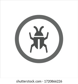 bug vector icon. flat symbol design. insect icon with black line style.