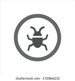 bug vector icon. flat symbol design. insect icon with black line style.
