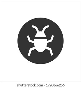 bug vector icon. flat symbol design. insect icon with black line style.