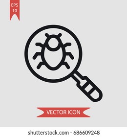 Bug vector icon, illustration symbol
