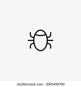 Bug vector icon. Insect. Software bug symbol, security threat.