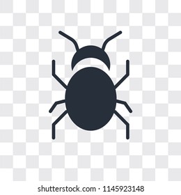 Bug vector icon isolated on transparent background, Bug logo concept