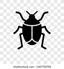 Bug vector icon isolated on transparent background, Bug transparency logo concept