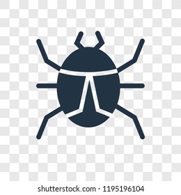 Bug vector icon isolated on transparent background, Bug transparency logo concept