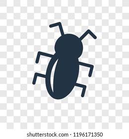 Bug vector icon isolated on transparent background, Bug transparency logo concept