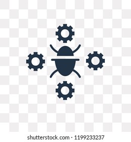 Bug vector icon isolated on transparent background, Bug transparency concept can be used web and mobile