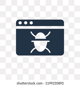 Bug vector icon isolated on transparent background, Bug transparency concept can be used web and mobile