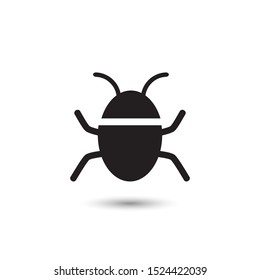 Bug vector icon on white. Vector