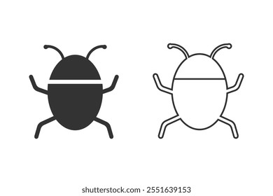 Bug vector icon set on white. Vector