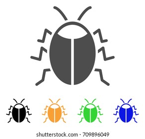 Bug vector icon. Style is a flat graphic symbol in grey, black, yellow, blue, green color versions. Designed for web and mobile apps.