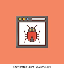 bug Vektorgrafik auf transparentem Hintergrund. Symbole in Premium-Qualität. Vector Line Flaches Farbsymbol für Konzept und Grafikdesign.