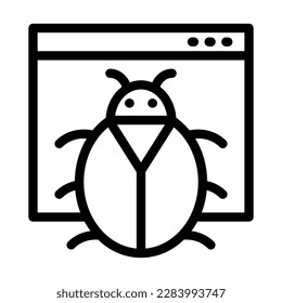 Bug Vector Line Icon Design