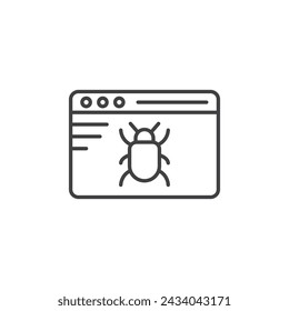 Ilustración de icono de línea de vector de error.