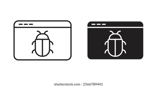 Bug vector line icon illustration