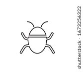 Bug vector line icon on white. Vector