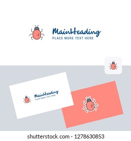 Bug  vector logotype with business card template. Elegant corporate identity. - Vector