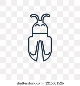 Bug vector outline icon isolated on transparent background, high quality linear Bug transparency concept can be used web and mobile