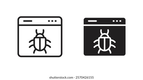 Bug vector web icons set