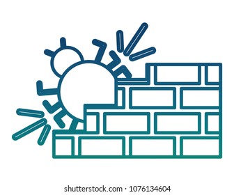 bug virus attack with wall