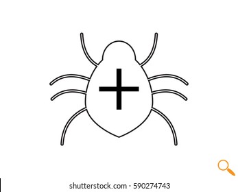 bug, virus, icon, vector illustration eps10