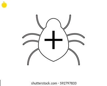 bug, virus, icon, vector illustration eps10
