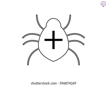 bug, virus, icon, vector illustration eps10