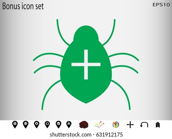 bug, virus, icon, vector illustration eps10