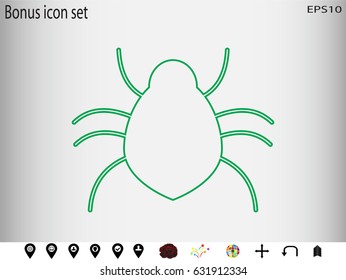 bug, virus, icon, vector illustration eps10