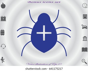 bug, virus, icon, vector illustration eps10