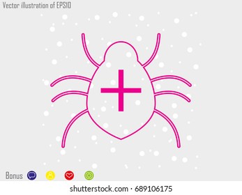 bug, virus, icon, vector illustration eps10