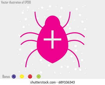 bug, virus, icon, vector illustration eps10