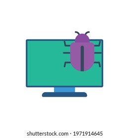 Bug Virus Infection Security icon vector illustration
