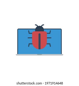 Bug Virus Infection Security icon vector illustration