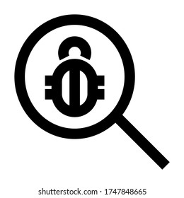 Bug, virus inspect - line icon vector - computer security icons