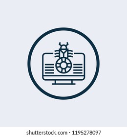 Bug and virus in the programming code icon