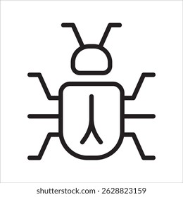ícone de linha simples do bug virus
