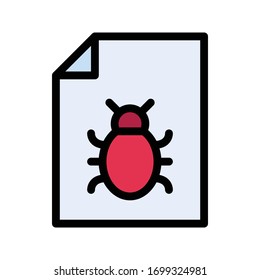 bug virus vector flat color icon 