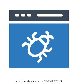 bug virus vector glyph colour icon 