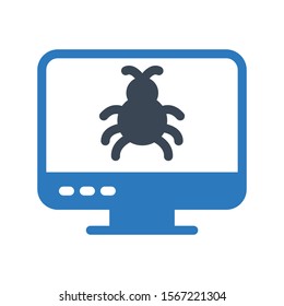 bug virus vector glyph colour icon 
