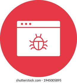 Bug, webpage, fixing, website icon vector image. Can also be used for network and data sharing. Suitable for use on web apps, mobile apps and print media.