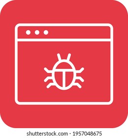 Bug, webpage, fixing, website icon vector image. Can also be used for network and data sharing. Suitable for use on web apps, mobile apps and print media.
