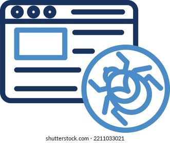 Bug in website Vector icon which is suitable for commercial work and easily modify or edit it
