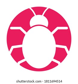 
Bug white glyph with color background vector icon which can easily modify or edit
