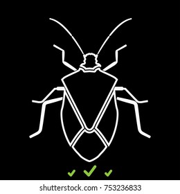 Bug white icon .