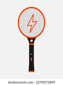 Bug zapper vector. Mosquito abd bug killer. Electricity racket for mosquitoand bugs.