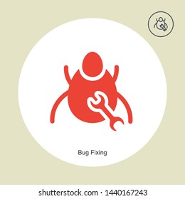 bug-fixing icon in trendy design style. bug-fixing on vector icon modern and simple flat symbol for web site, mobile app, UI. Setting icon vector illustration, EPS10