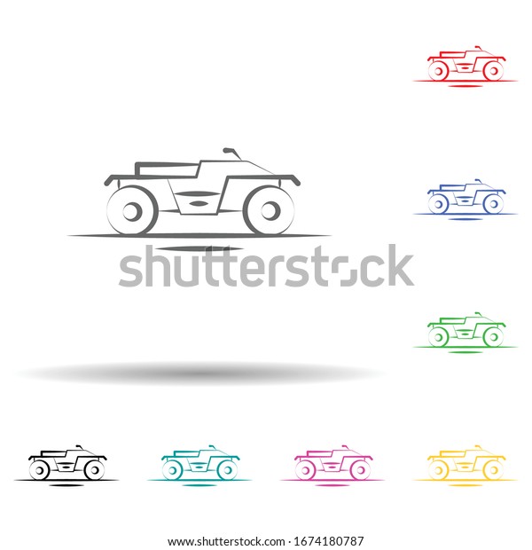 Buggies desert car multi color set icon.\
Simple thin line, outline vector of desert icons for ui and ux,\
website or mobile\
application