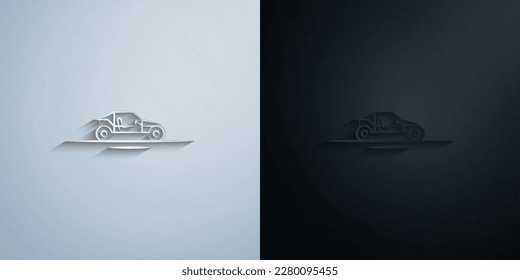 buggies desert car paper icon with shadow effect vector illuistration design