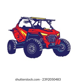 Buggy ATV  Adventure vector illustration, perfect for t shirt design and Buggy Shop and Rental logo	
