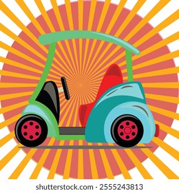 buggy car golf vector image vintage color